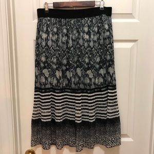 Mixed Snake Print Midi Skirt